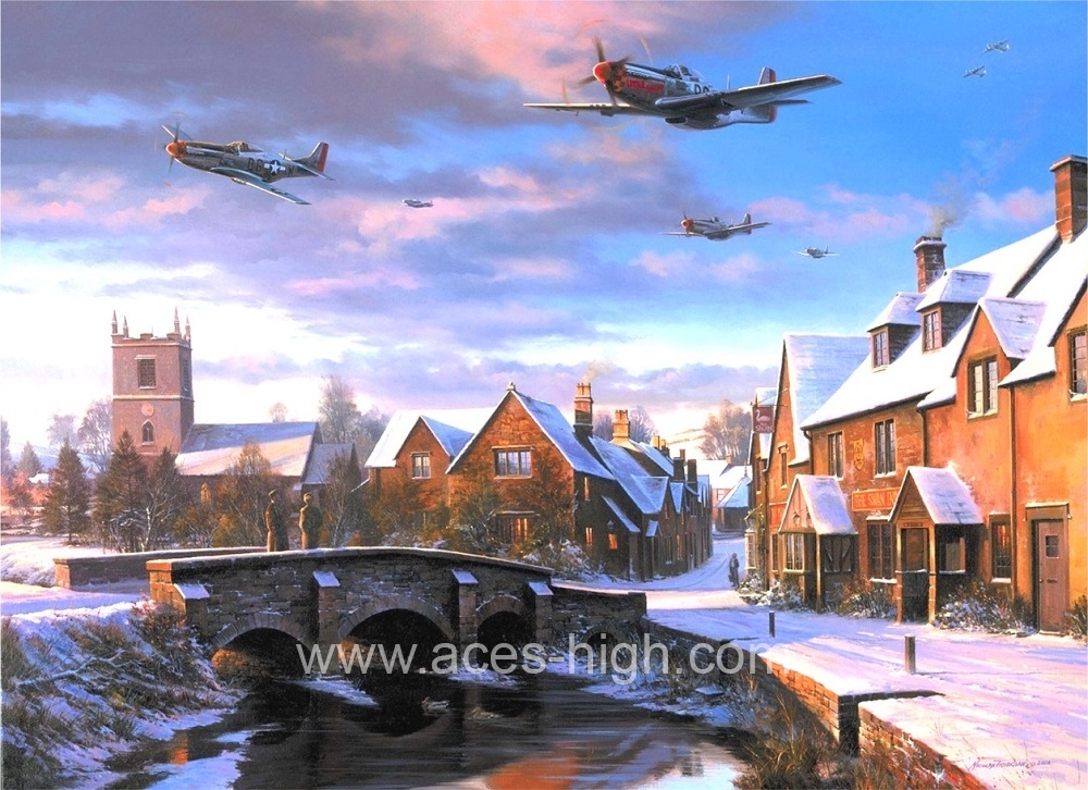Warm Winter's Welcome by Nicolas Trudgian signed by 357th Fighter Group Aces 