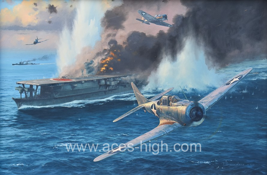 "Midway – The Attack On The Soryu" By Anthony Saunders – Signed By Pacific Veterans – Limited Edition Print